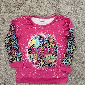 Lisa Frank Pink Multicolor Leopard Kids Sweatshirt